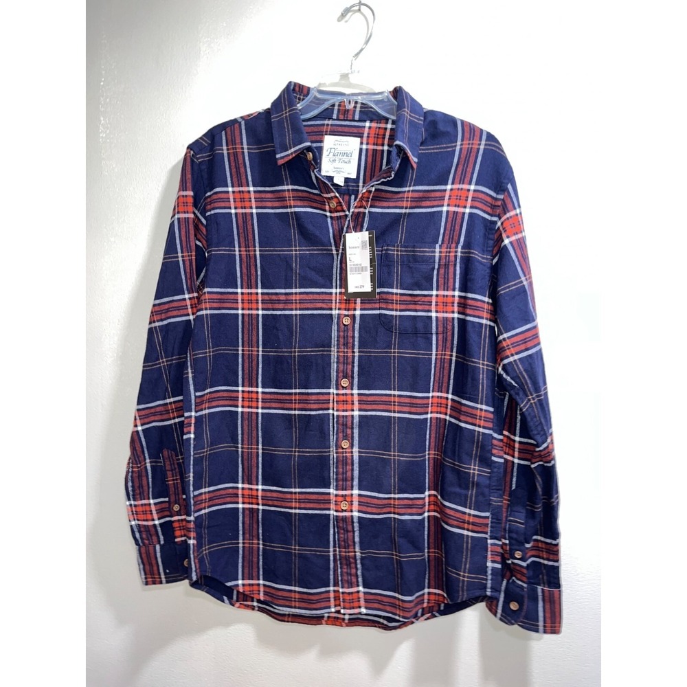 Bossini Mens Authentic Flannel Soft Touch Button Shirt NTW Large